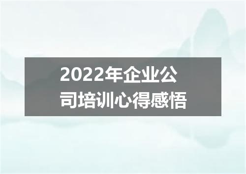 2022年企业公司培训心得感悟