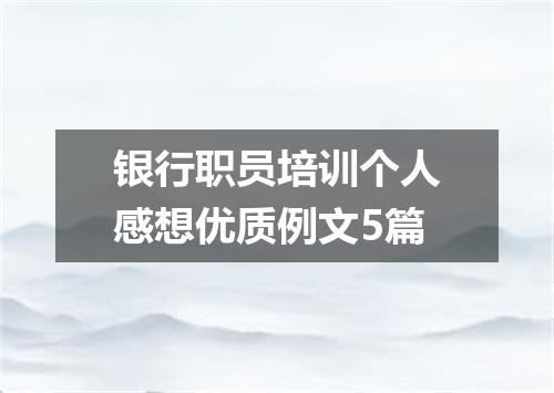银行职员培训个人感想优质例文5篇