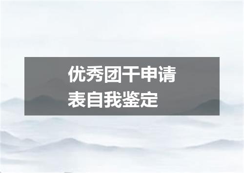 优秀团干申请表自我鉴定