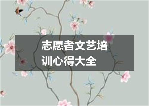 志愿者文艺培训心得大全