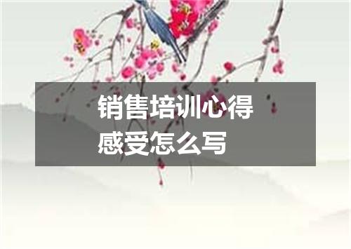 销售培训心得感受怎么写