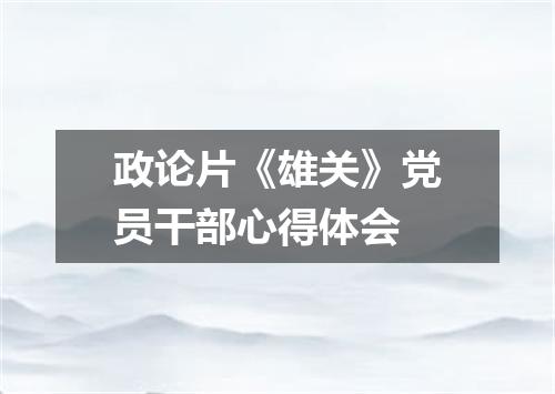 政论片《雄关》党员干部心得体会