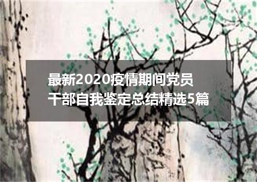 最新2020疫情期间党员干部自我鉴定总结精选5篇