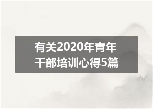 有关2020年青年干部培训心得5篇