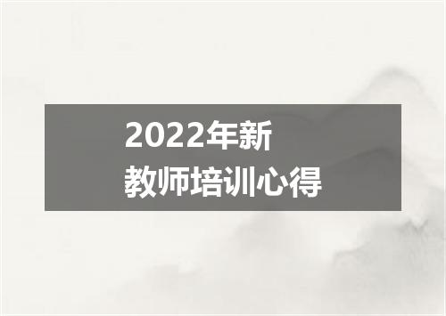 2022年新教师培训心得