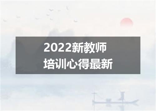 2022新教师培训心得最新