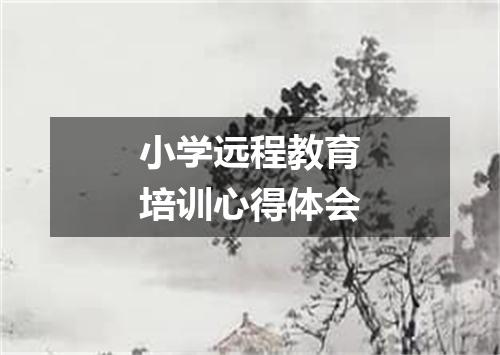 小学远程教育培训心得体会