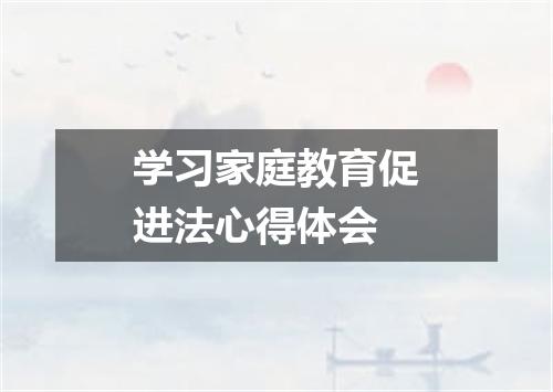 学习家庭教育促进法心得体会