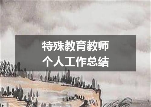 特殊教育教师个人工作总结
