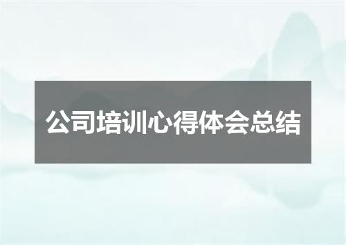 公司培训心得体会总结