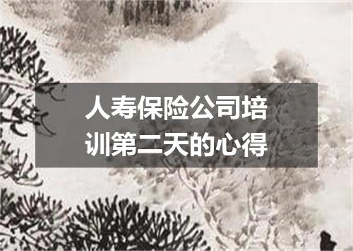 人寿保险公司培训第二天的心得