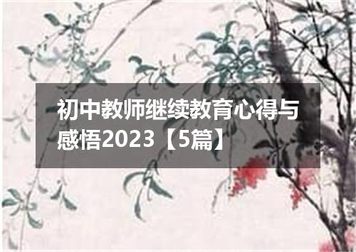 初中教师继续教育心得与感悟2023【5篇】