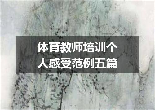 体育教师培训个人感受范例五篇