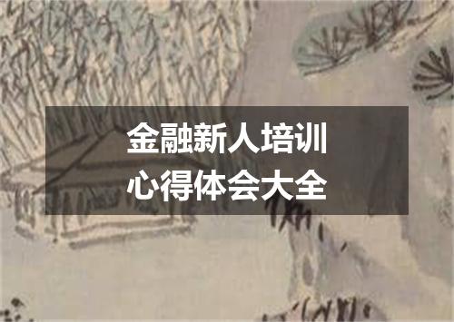 金融新人培训心得体会大全