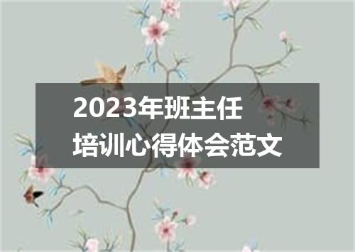 2023年班主任培训心得体会范文