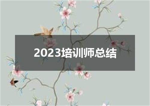 2023培训师总结