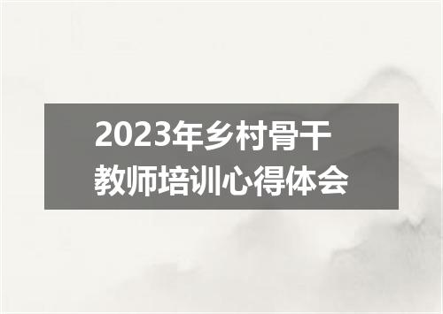 2023年乡村骨干教师培训心得体会