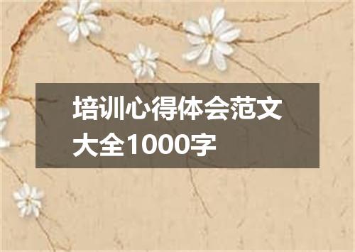 培训心得体会范文大全1000字