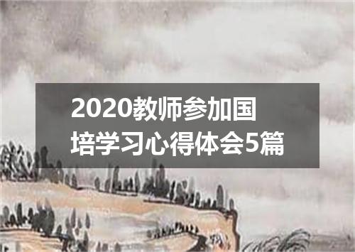 2020教师参加国培学习心得体会5篇