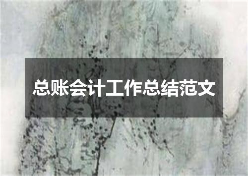 总账会计工作总结范文