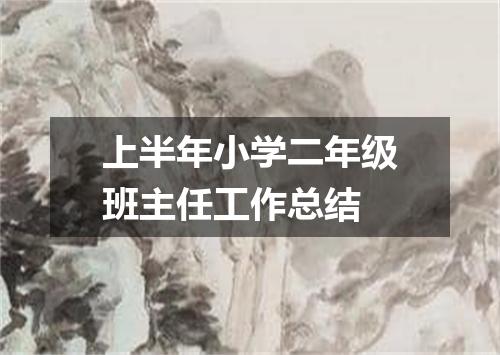 上半年小学二年级班主任工作总结