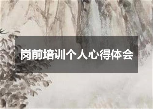 岗前培训个人心得体会