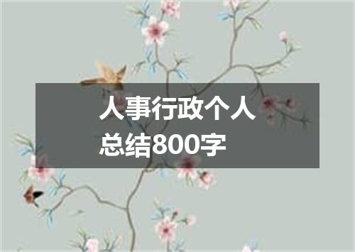 人事行政个人总结800字