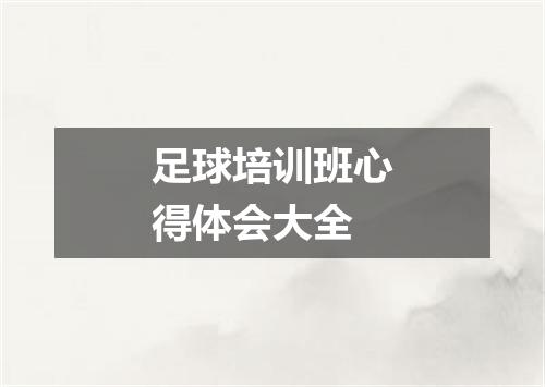 足球培训班心得体会大全