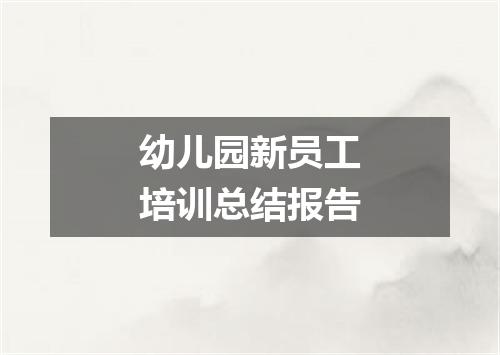幼儿园新员工培训总结报告