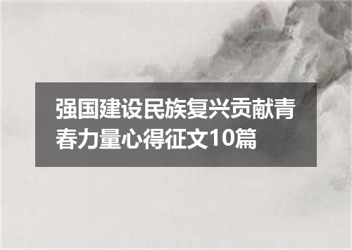 强国建设民族复兴贡献青春力量心得征文10篇