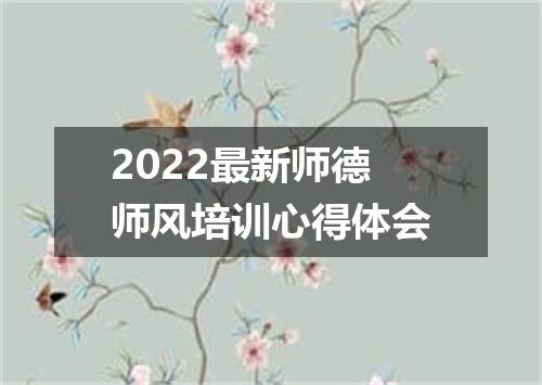 2022最新师德师风培训心得体会