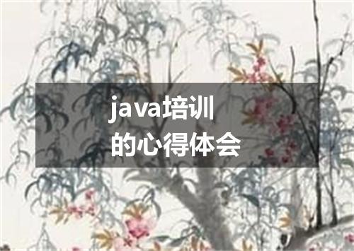 java培训的心得体会