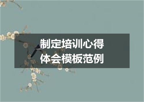 制定培训心得体会模板范例