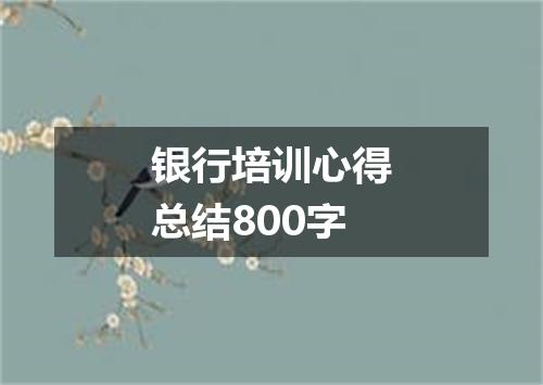 银行培训心得总结800字