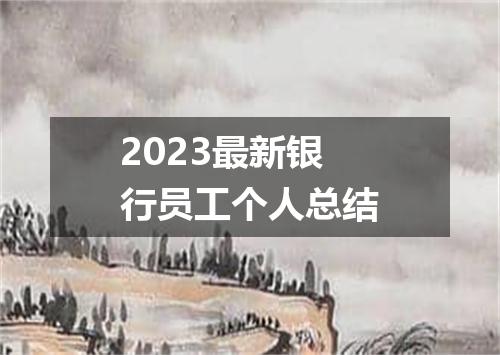 2023最新银行员工个人总结