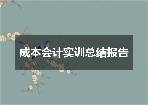 成本会计实训总结报告