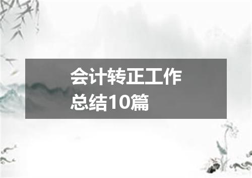会计转正工作总结10篇