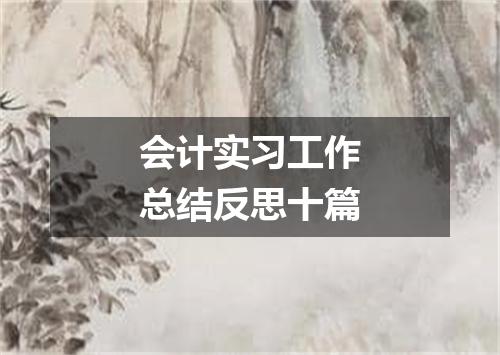 会计实习工作总结反思十篇