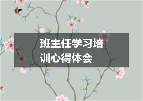 班主任学习培训心得体会