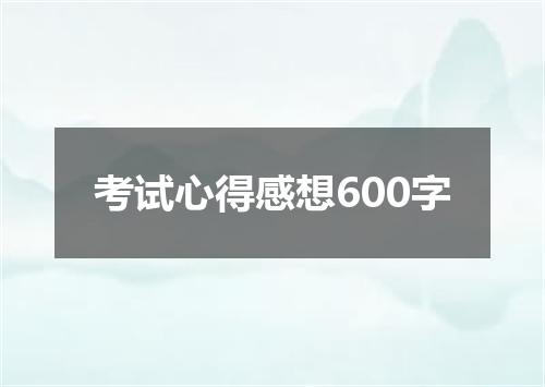 考试心得感想600字