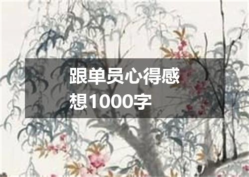 跟单员心得感想1000字