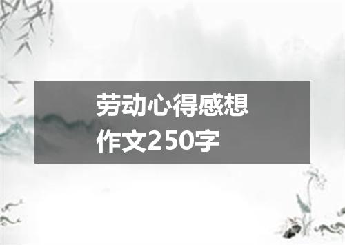 劳动心得感想作文250字