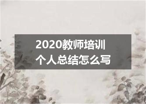 2020教师培训个人总结怎么写