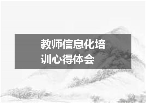 教师信息化培训心得体会