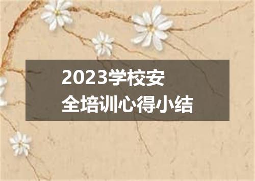 2023学校安全培训心得小结