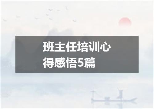 班主任培训心得感悟5篇