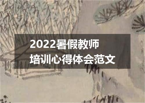 2022暑假教师培训心得体会范文