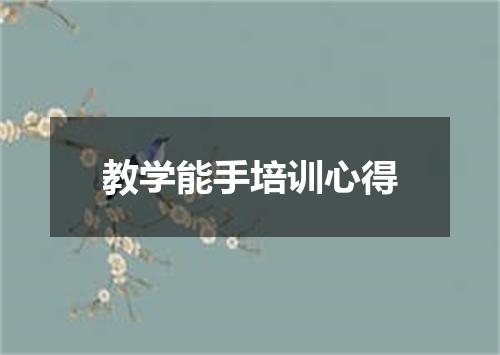 教学能手培训心得