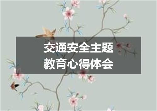 交通安全主题教育心得体会