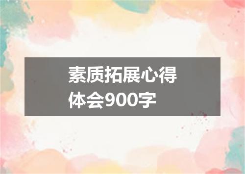 素质拓展心得体会900字